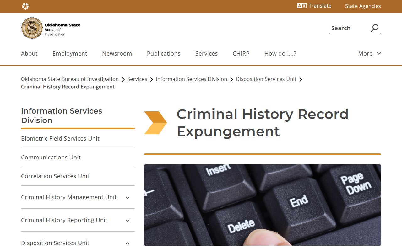 Craig County court dockets and OSBI criminal-history expungement guidance