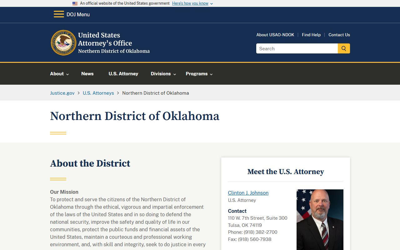 Craig County criminal court records and the U.S. Attorney for the Northern District of Oklahoma