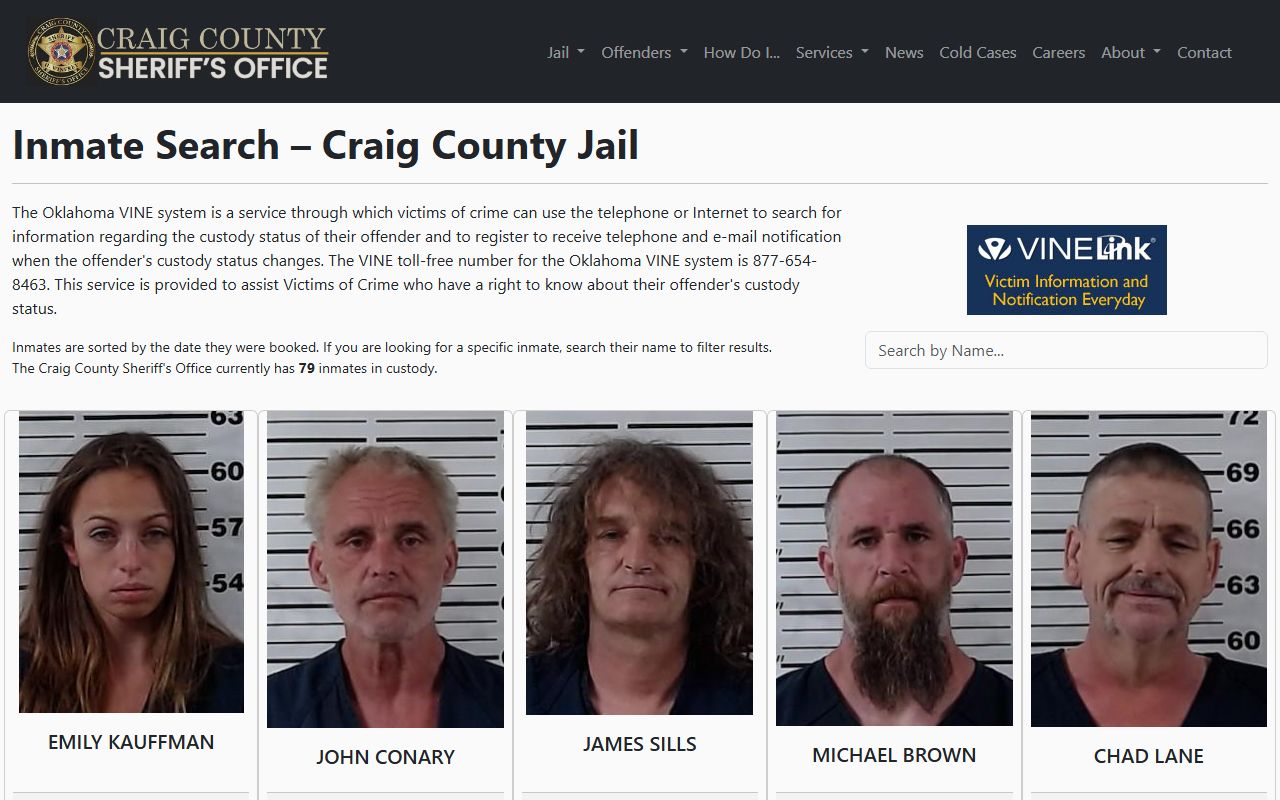 Craig County inmate search and jail roster for the Craig County Justice Center