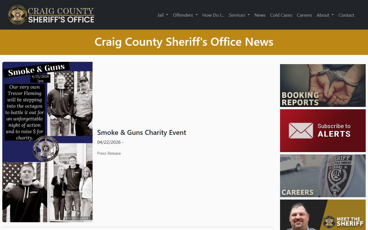 Craig County warrant records and Sheriff's Office news